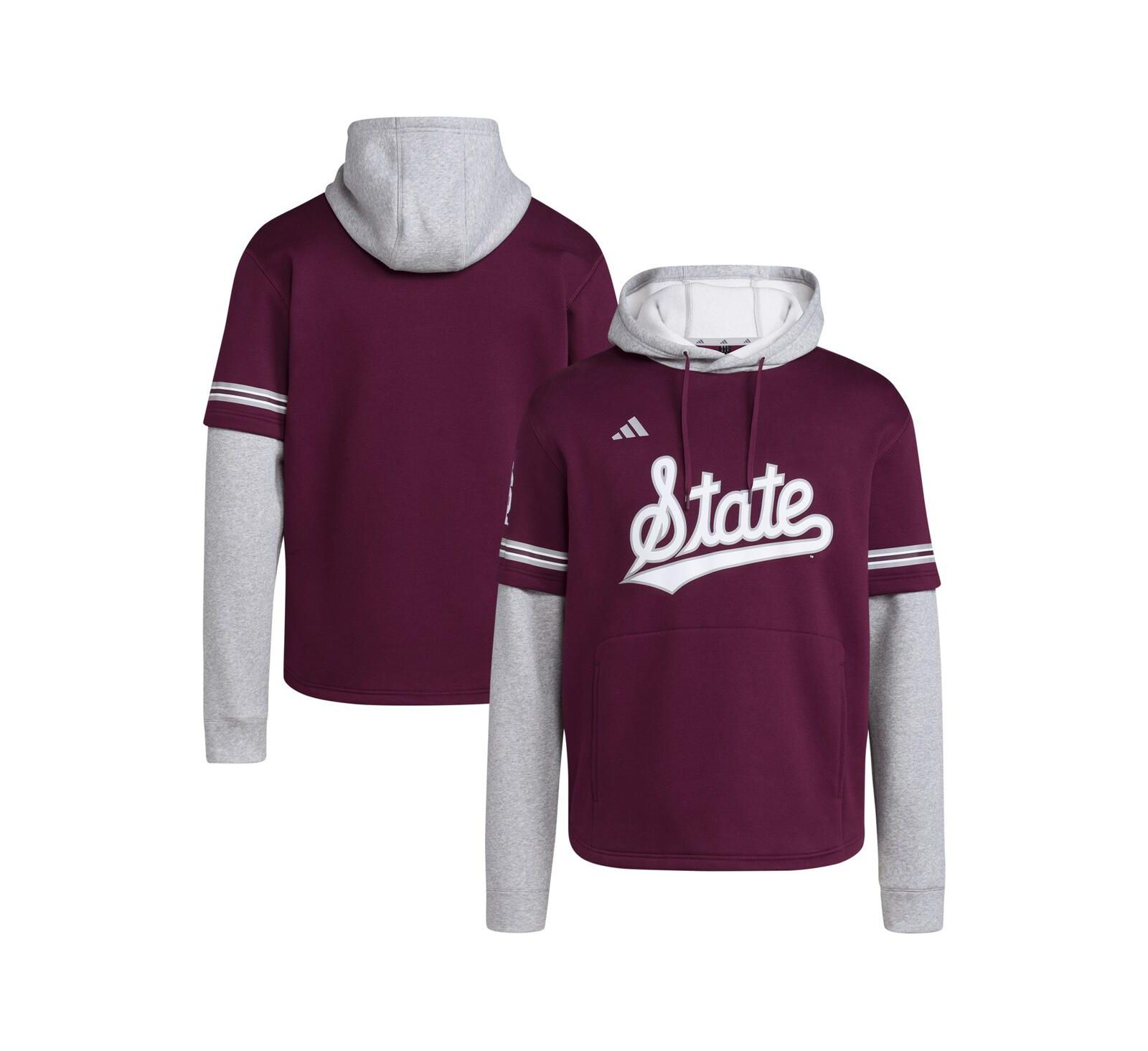 Adidas Men's Maroon Mississippi State Bulldogs Pullover Baseball Jersey Hoodie