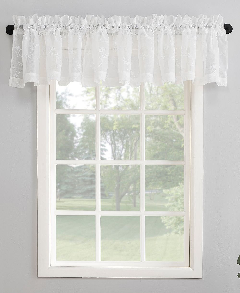 Занавеска Delia Embroidered Floral Sheer Rod Pocket