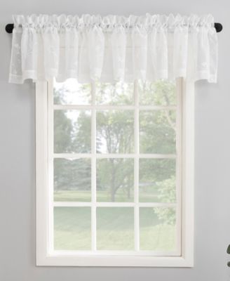Delia Embroidered Floral Sheer Rod Pocket Curtain