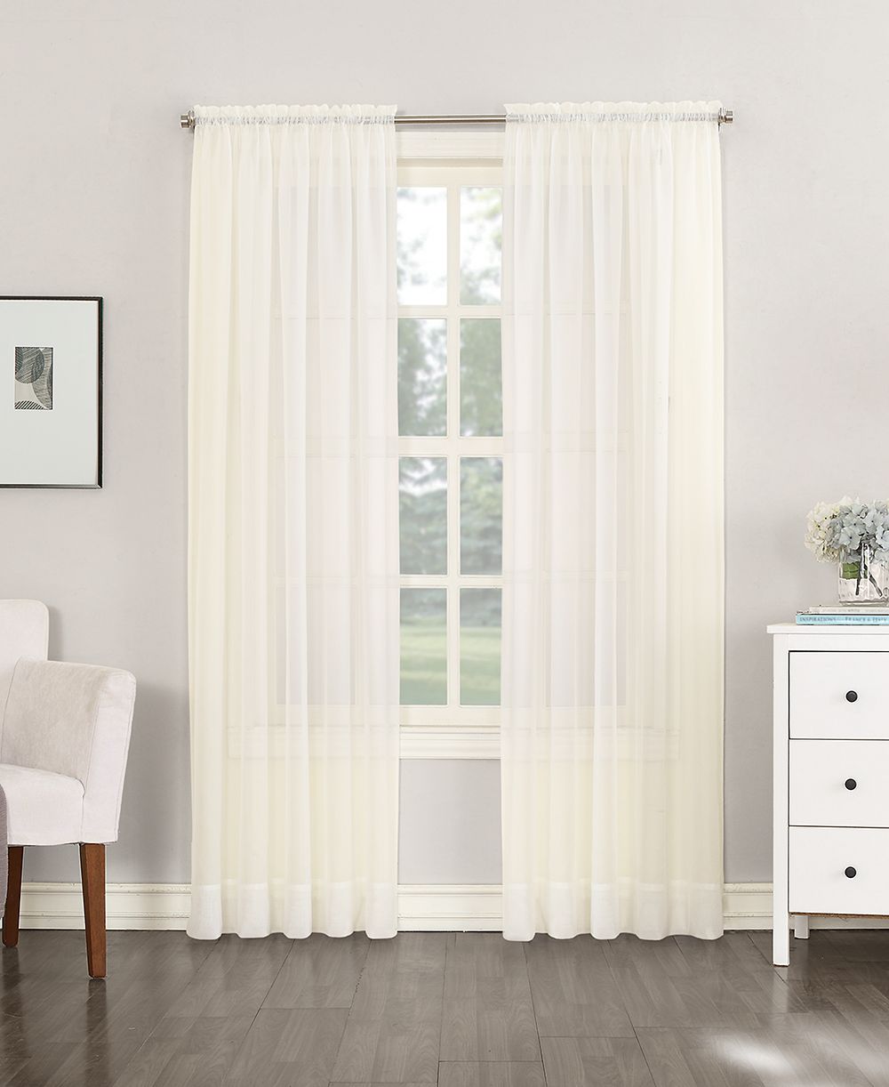 No. 918 Sheer Voile Rod Pocket Curtain Panel