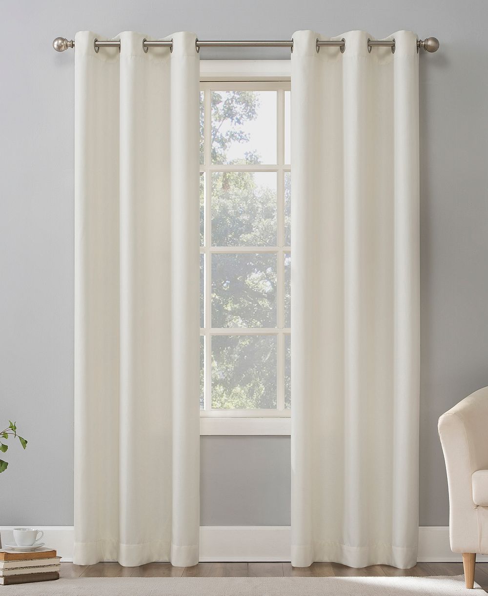 No. 918 Valerie Heathered Texture Semi-Sheer Grommet Curtain Panel