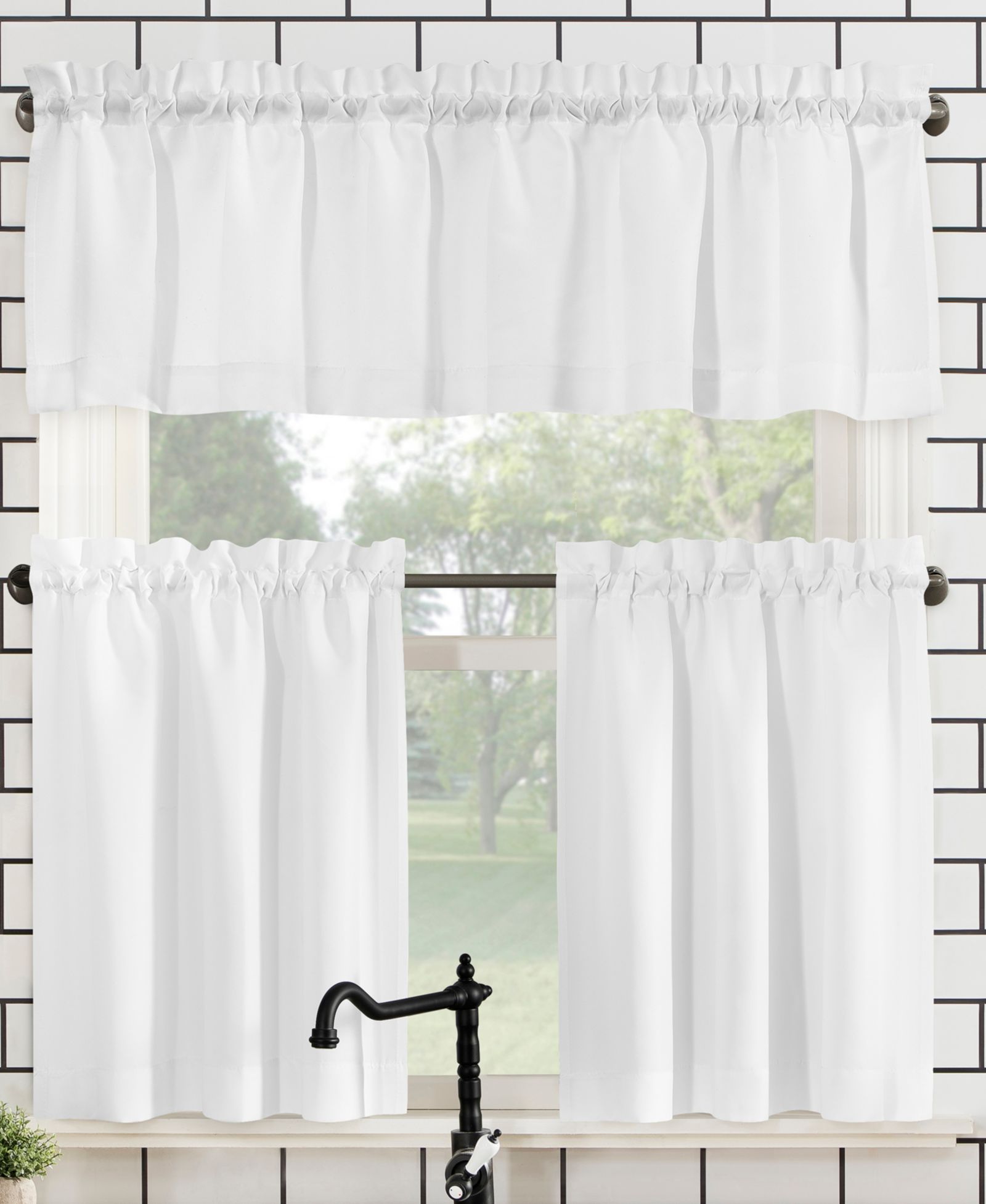 Комплект кухонных штор No. 918 Martine Microfiber Semi-Sheer