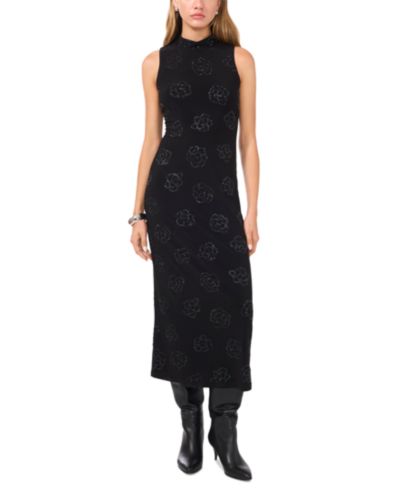 1.STATE Женский Embellished Mock Neck Sleeveless Midi Dress