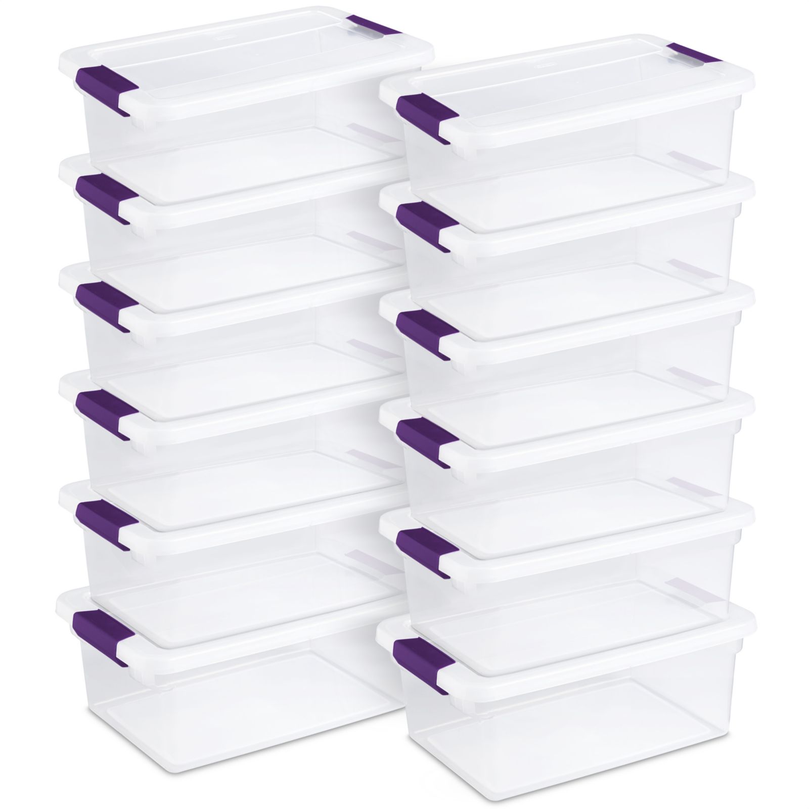 Sterilite 15 Qt. Plastic Stackable Storage Container с крышкой, Clear (12 Pack)