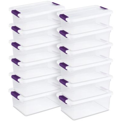Sterilite 15 Qt. Plastic Stackable Storage Container с крышкой, Clear (12 Pack)