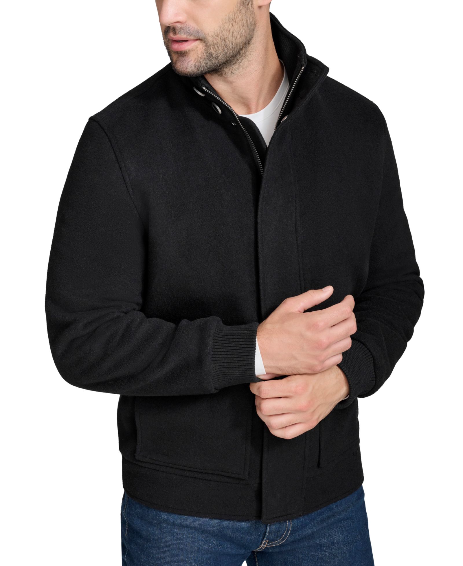 Cole Haan Men's Stand Collar Bomber Jacket