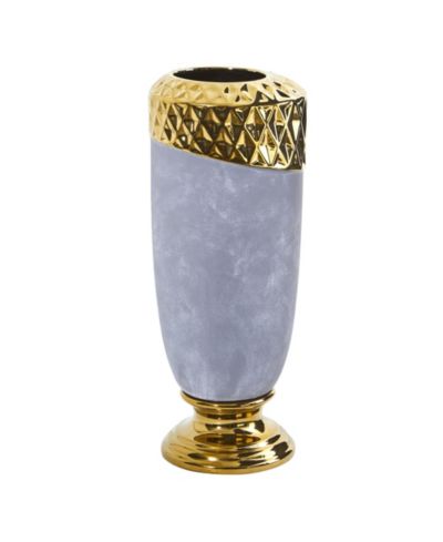 Grey Elegant Stone Vase with Regal Accent Design for Modern Home Decor Styling