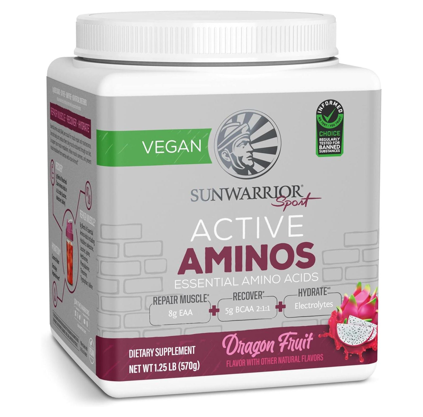 Спортивная добавка Sunwarrior Active Aminos, Dragon Fruit, 570gm