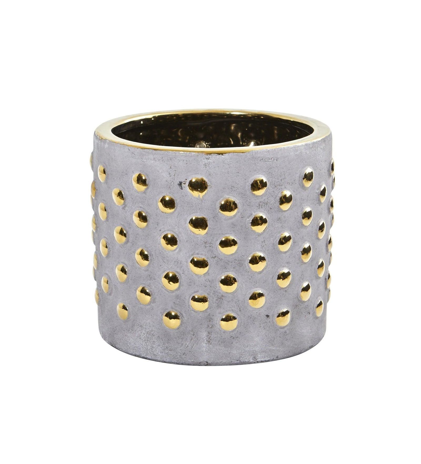 Кашпо Slickblue 7" Regal Stone Hobnail с золотыми акцентами