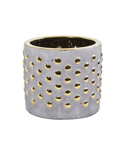Кашпо Slickblue 7" Regal Stone Hobnail с золотыми акцентами