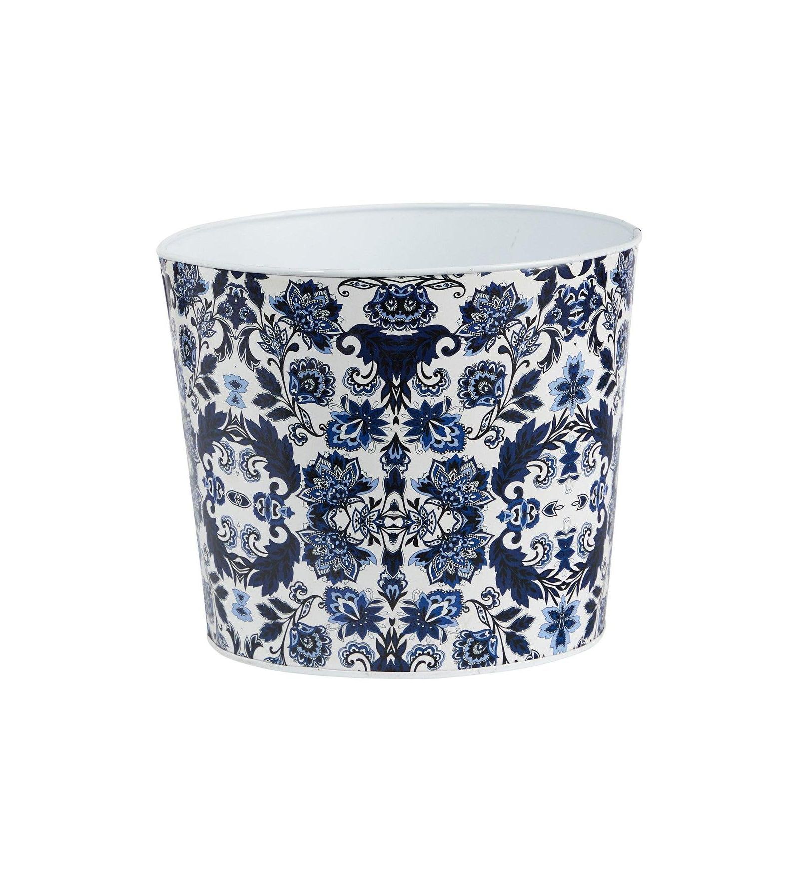 Металлическое кашпо Slickblue 12 Inch Classic Round Blue White Oriental Style