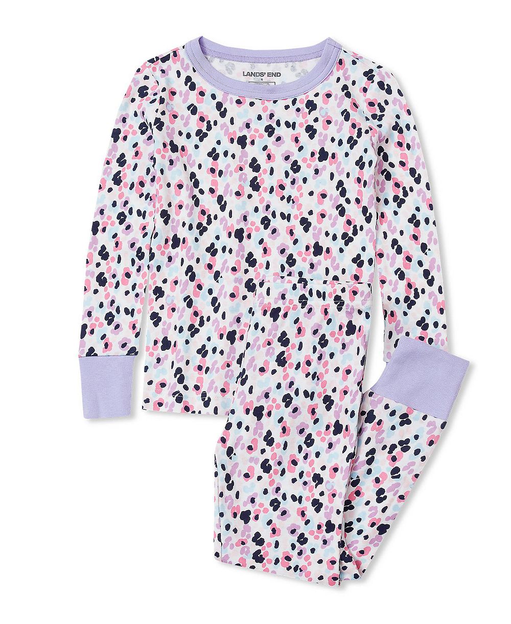 Lands' End Детский комплект из топа с длинным рукавом и шорт для сна