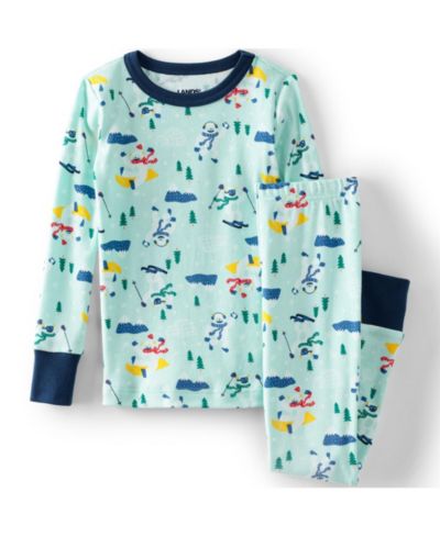 Lands' End Детский комплект из топа с длинным рукавом и шорт для сна
