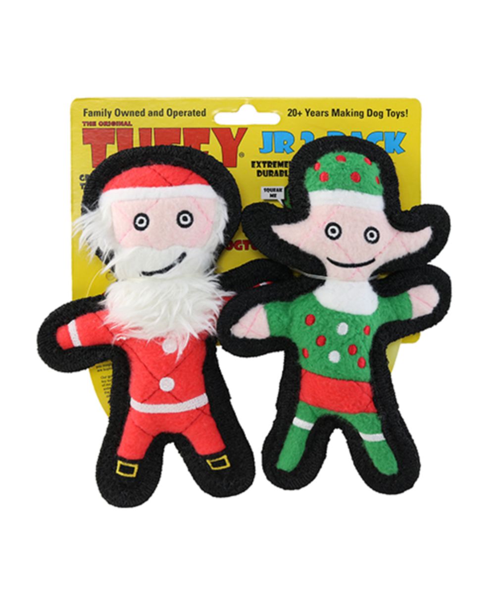 Игрушки для собак Tuffy Jr Holiday Elf and Santa, упаковка 2 шт