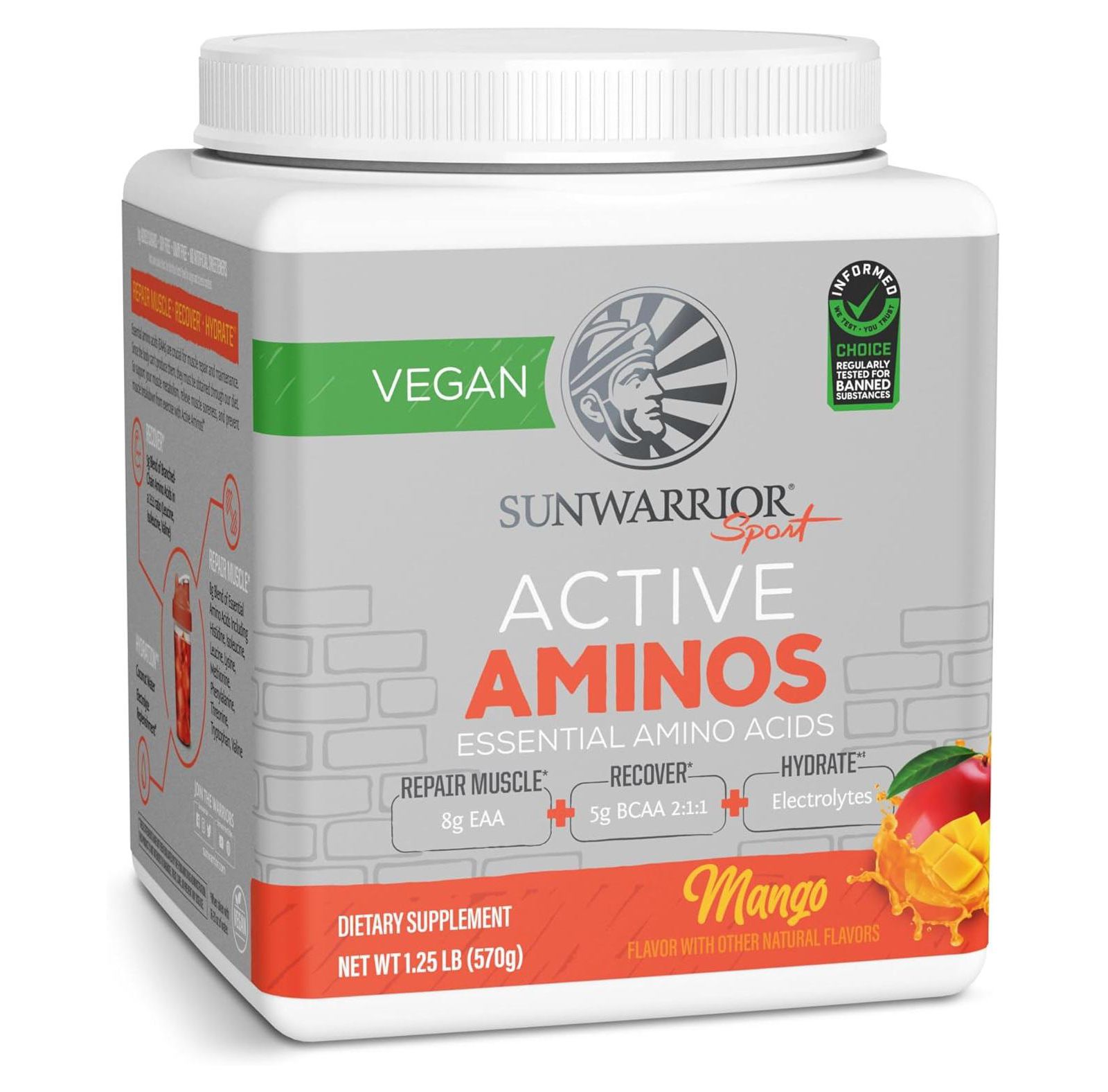 Sunwarrior Active Aminos, манго, 570gm