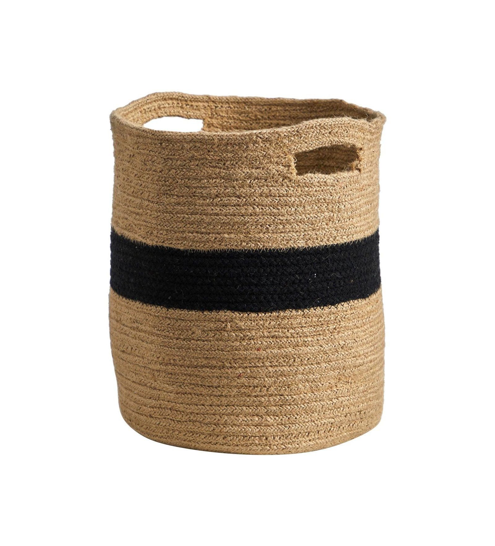 13.5 Inch Brown Cotton Basket Handmade Woven Storage Bin