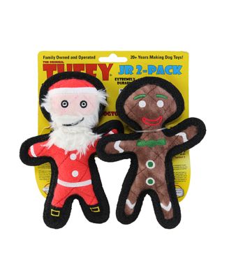 Игрушка для собак Tuffy Jr Holiday Gingerbread Man и Santa, 2 шт