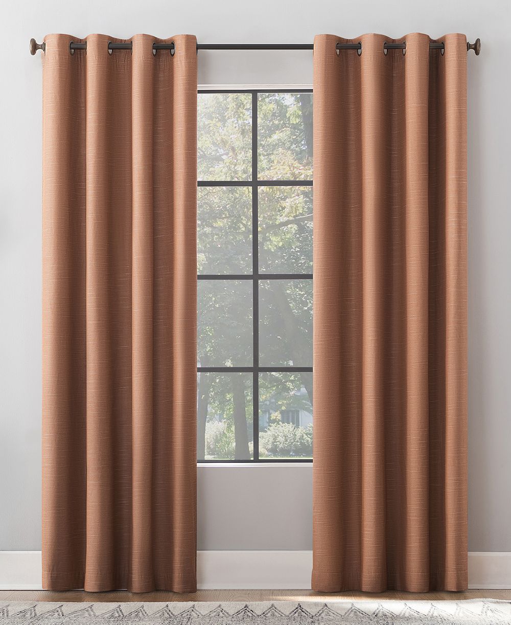 Archaeo Textured Linen Blend Total Blackout Grommet Top Curtain
