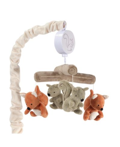 Lambs and Ivy Музыкальная мобильная игрушка для детской кроватки Treetop Fox and Squirrel Woodland