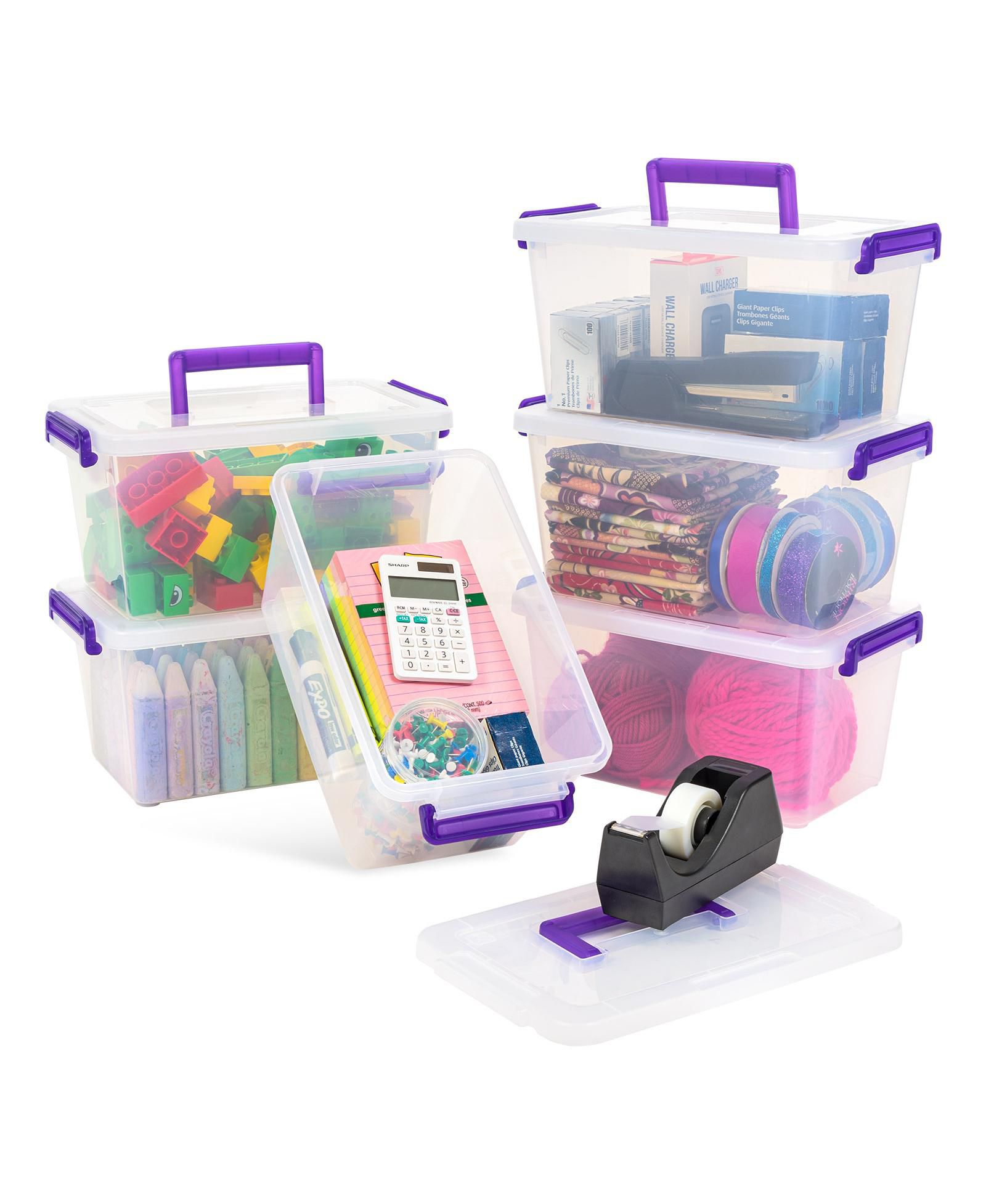 IRIS USA 2.7 Qt. Plastic Storage Bins with Lids, Secure Latch, Gray 4Pk