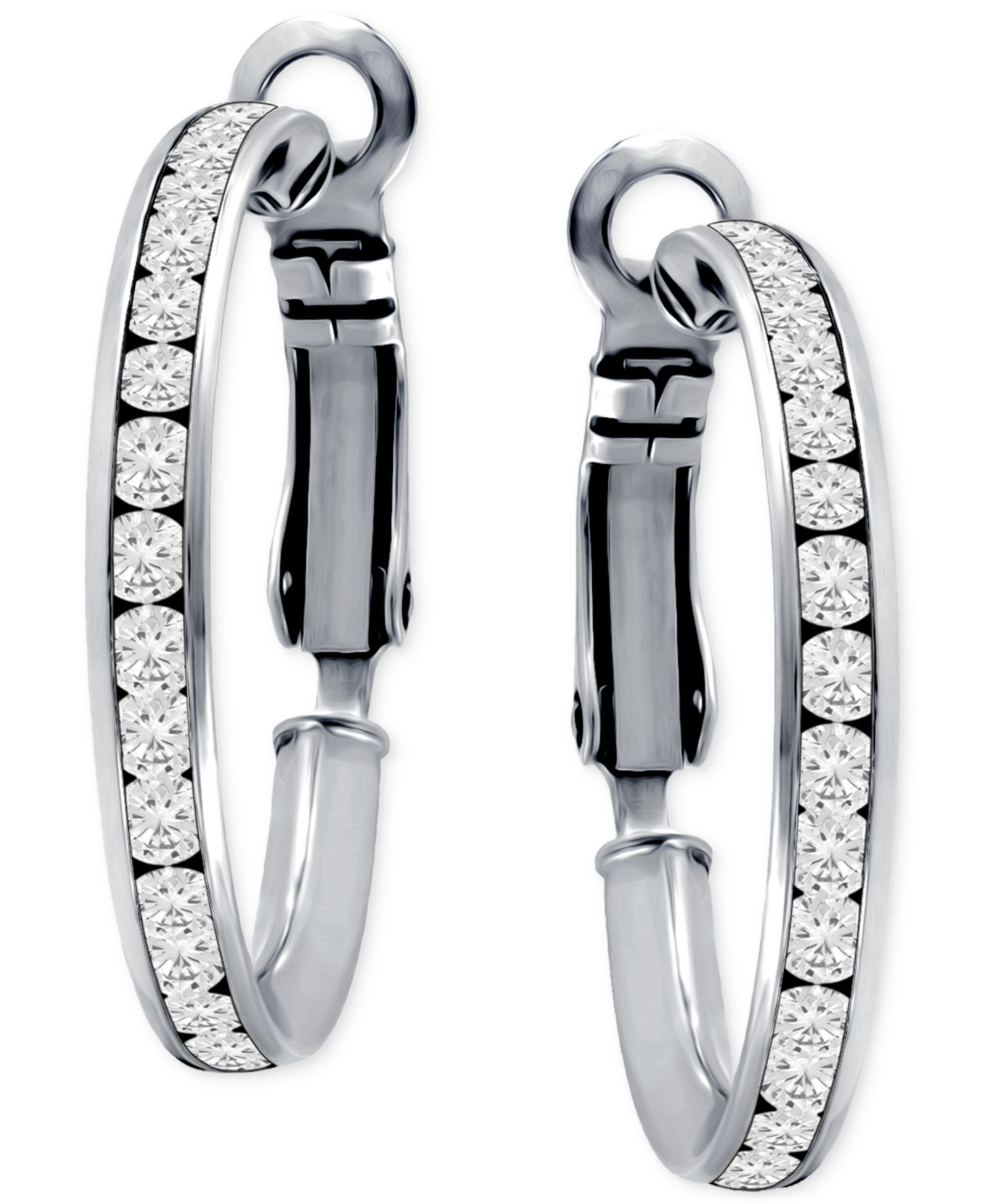 Серьги-кольца Giani Bernini Cubic Zirconia (6-1/3 ct. t.w.) из стерлингового серебра 0.98"