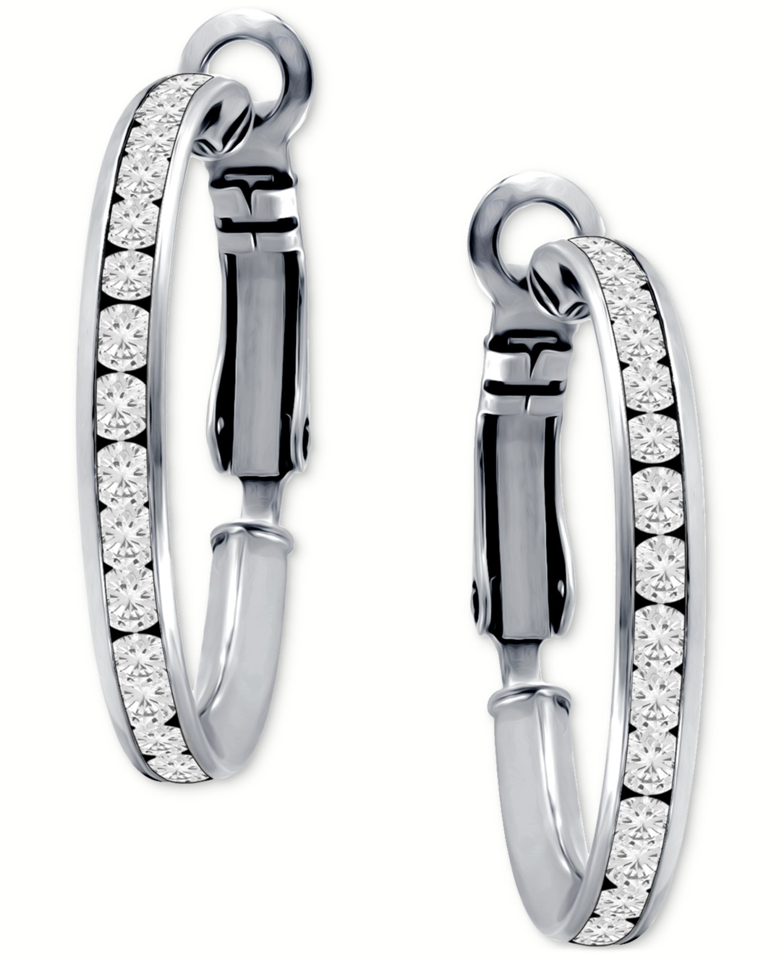 Giani Bernini серьги-кольца Medium Cubic Zirconia (8-1/2 ct. t.w.) в стерлинговом серебре, 1.18"