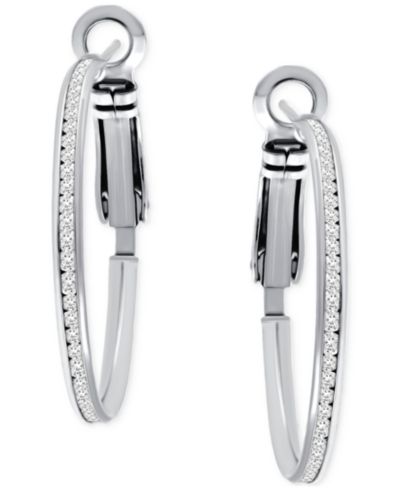 Giani Bernini серьги-кольца из циркония в серебре или золоте 18k