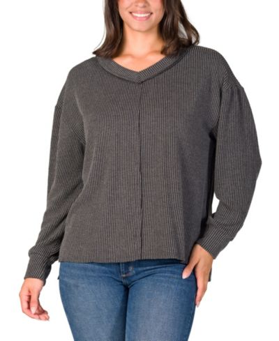 24seven Comfort Apparel Женский трикотажный свитер с V-образным вырезом