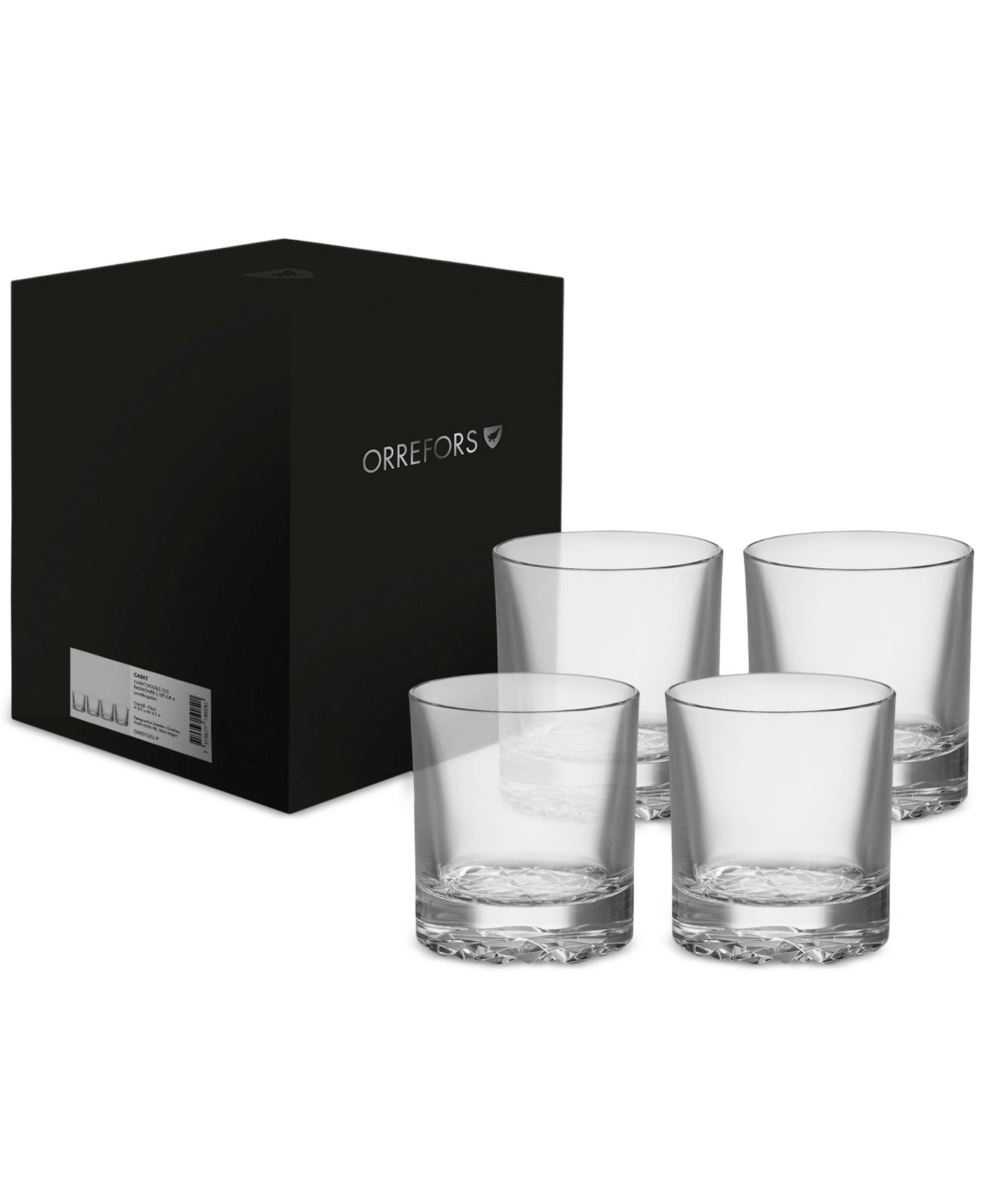 Orrefors Carat Double Old-Fashioned Glasses, Set of 4