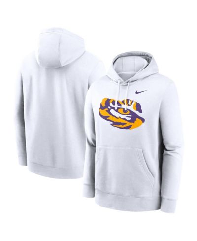 Nike Men's White LSU Tigers Primetime Alternate Logo Club Fleece Pullover Hoodie