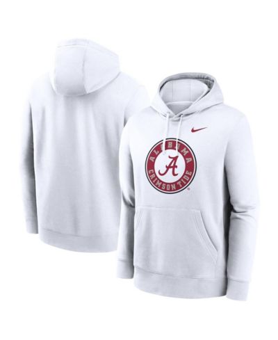 Nike Мужское белое худи-пуловер Alabama Crimson Tide Primetime Alternate Logo Club Fleece