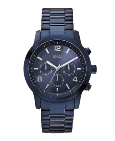 Мужские аналоговые часы GUESS Blue Stainless Steel, 44mm