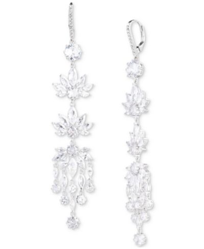 Emily in Paris Silver-Tone Cubic Zirconia Chandelier Earrings
