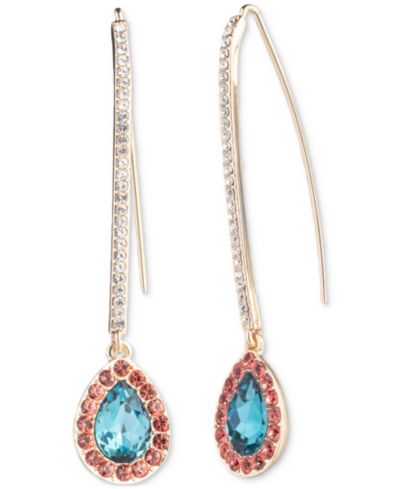 Серьги-протяжки Emily in Paris Gold-Tone Pavé & Color Crystal