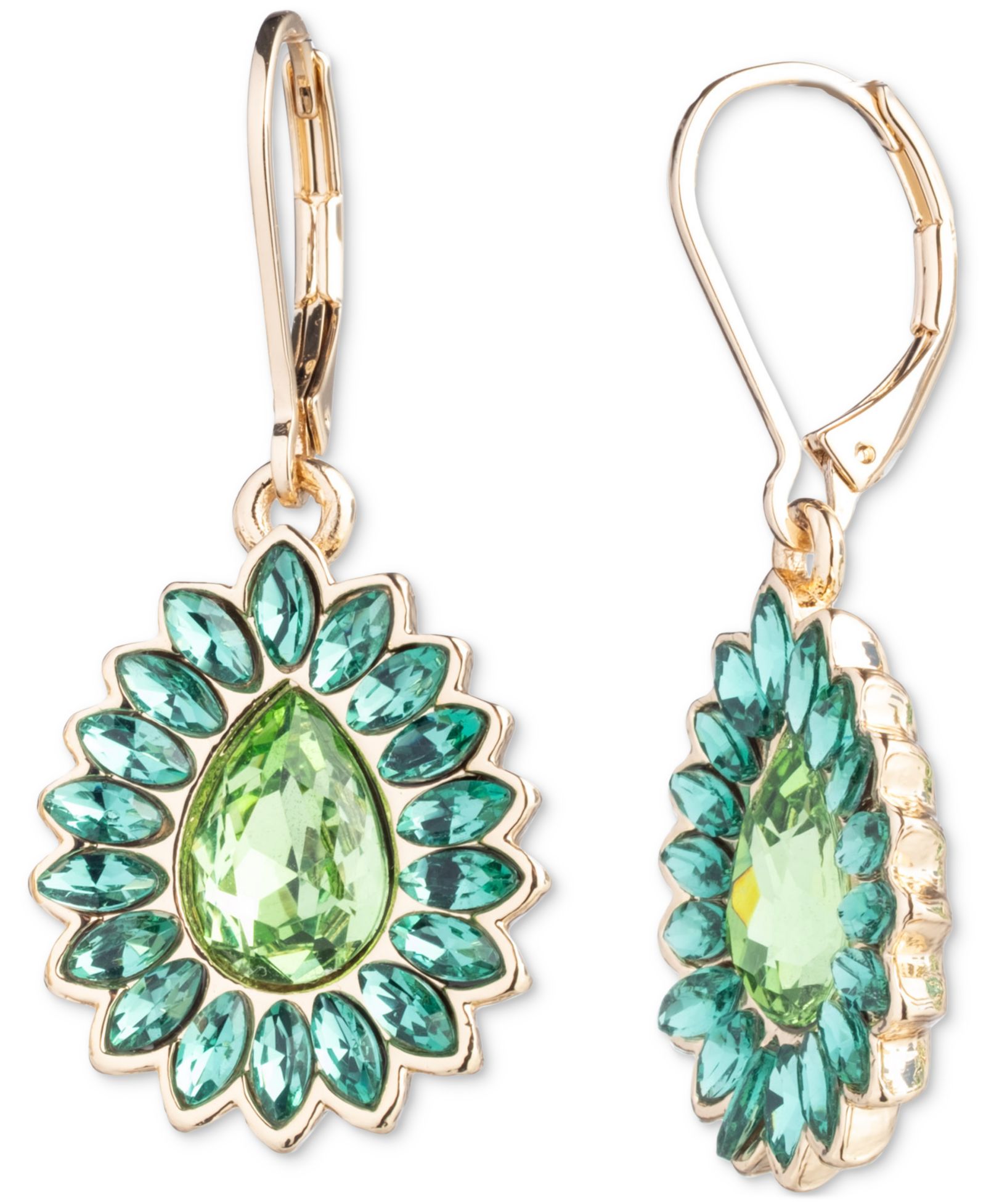 Emily in Paris Gold-Tone Color Crystal Drop Earrings