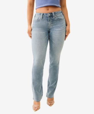 True Religion Women's Billie Mid Rise Straight Leg Jeans