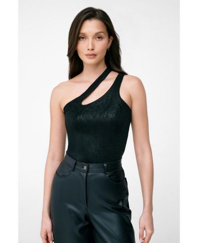 Marcella Women's Siren Metallic One-Shoulder Cutout Fitted Evening Top