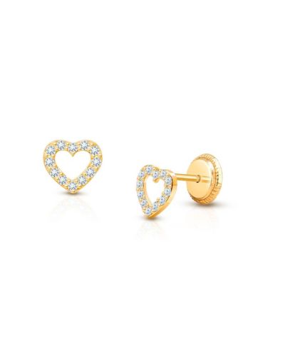 Tiny Blessings 14K Gold Love of Mine Stud Screw Back Earrings