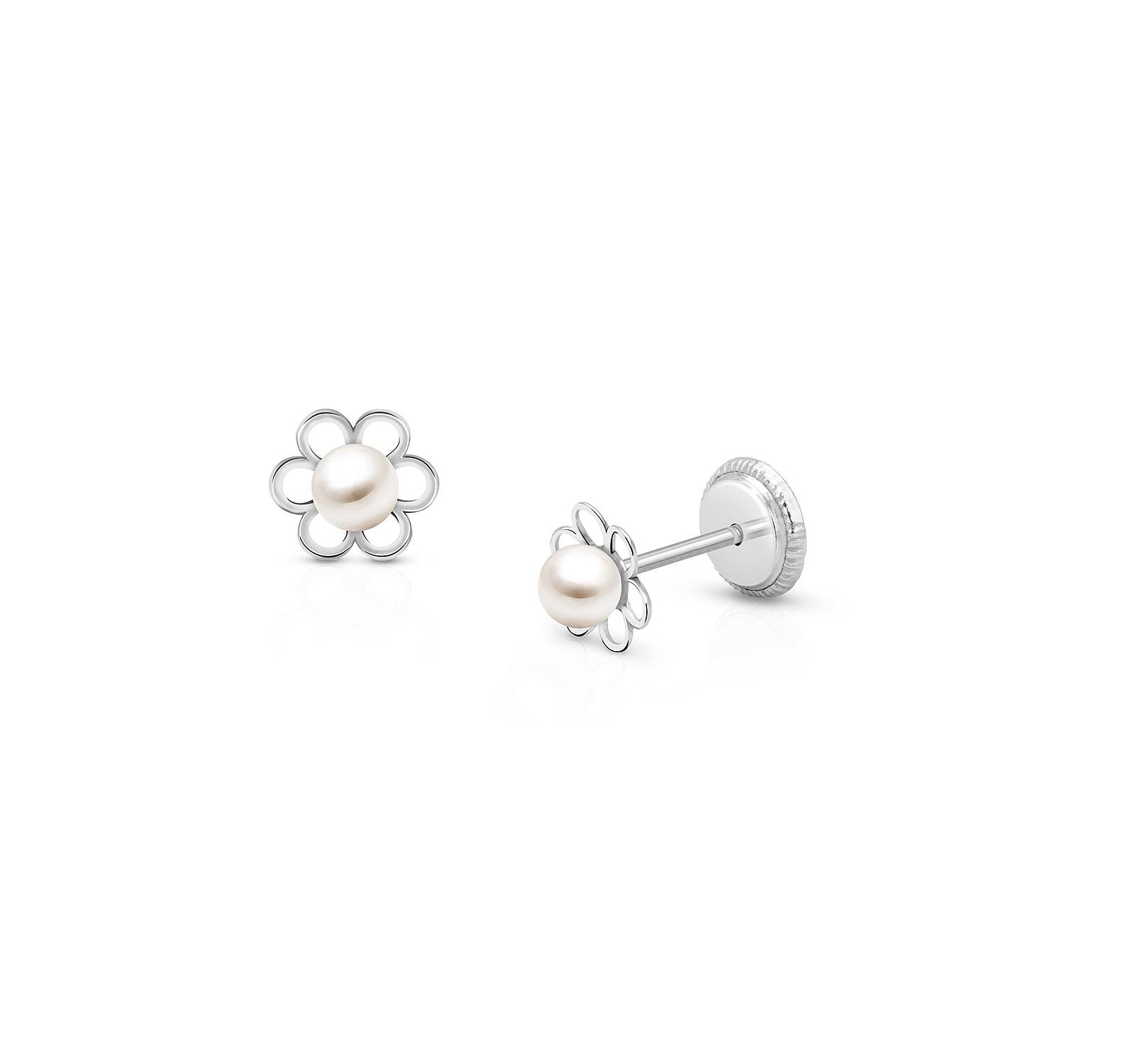 Серьги Tiny Blessings 14K Gold Petals and Pearls Studs