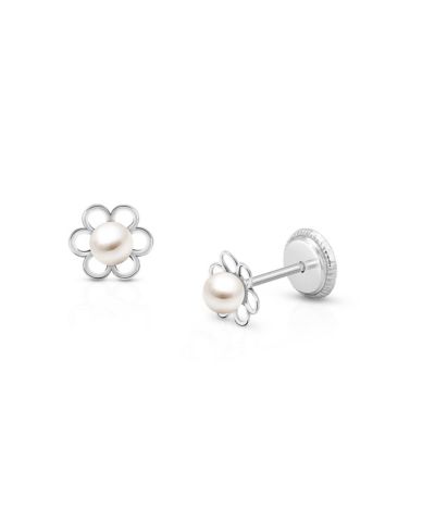 Серьги Tiny Blessings 14K Gold Petals and Pearls Studs