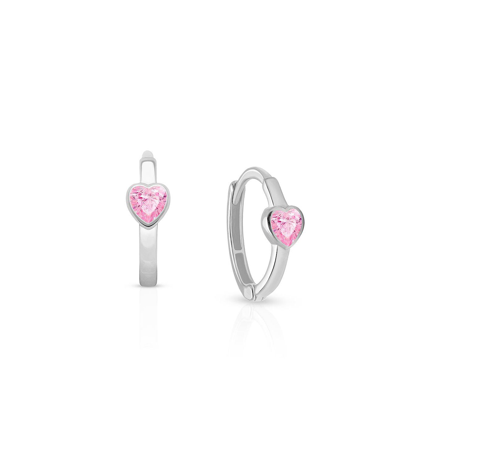 Серьги Tiny Blessings 14K Gold True Love Pink Heart Huggie Hoop