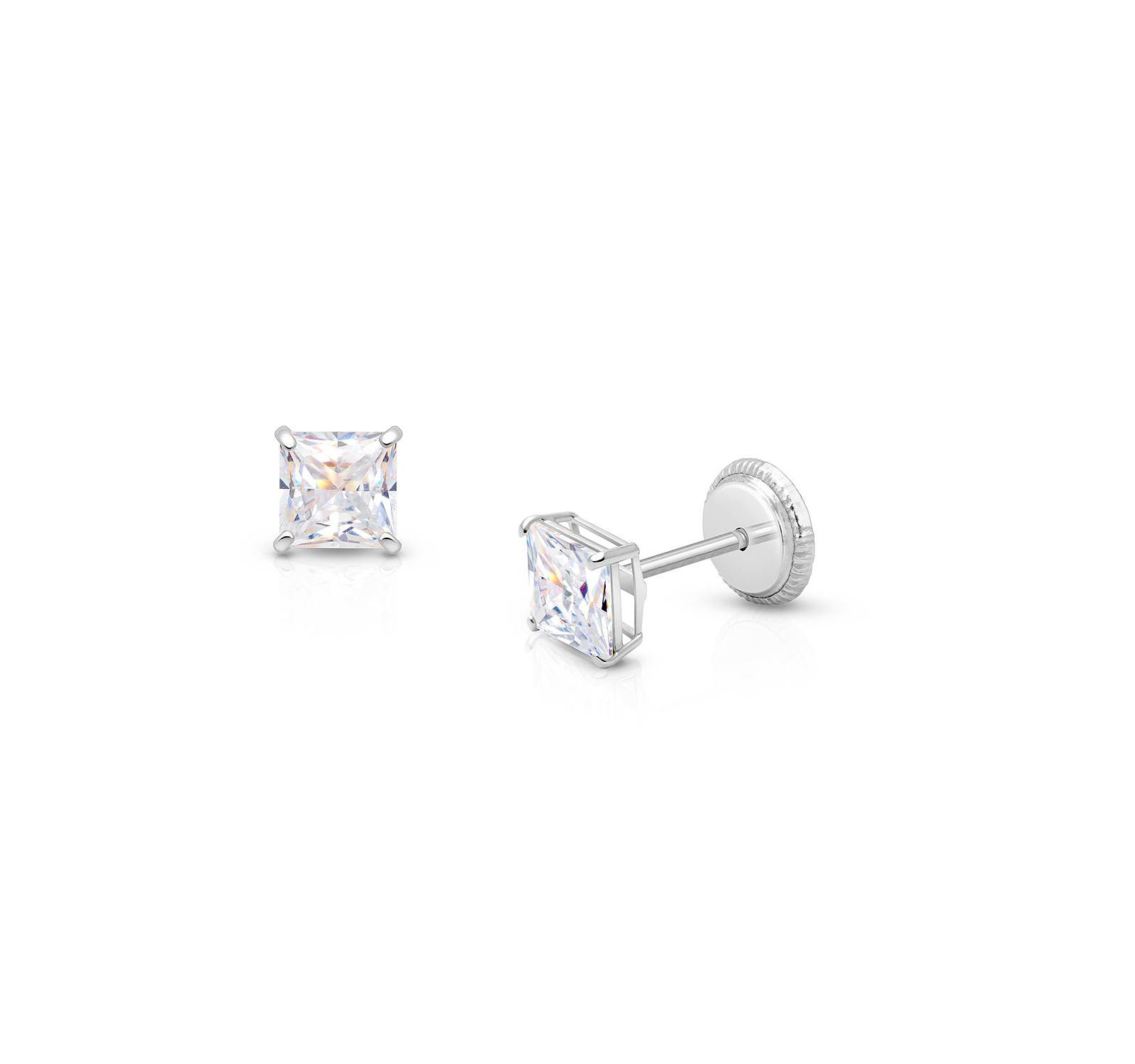 Tiny Blessings 14K Gold серьги-гвоздики Princess Cut