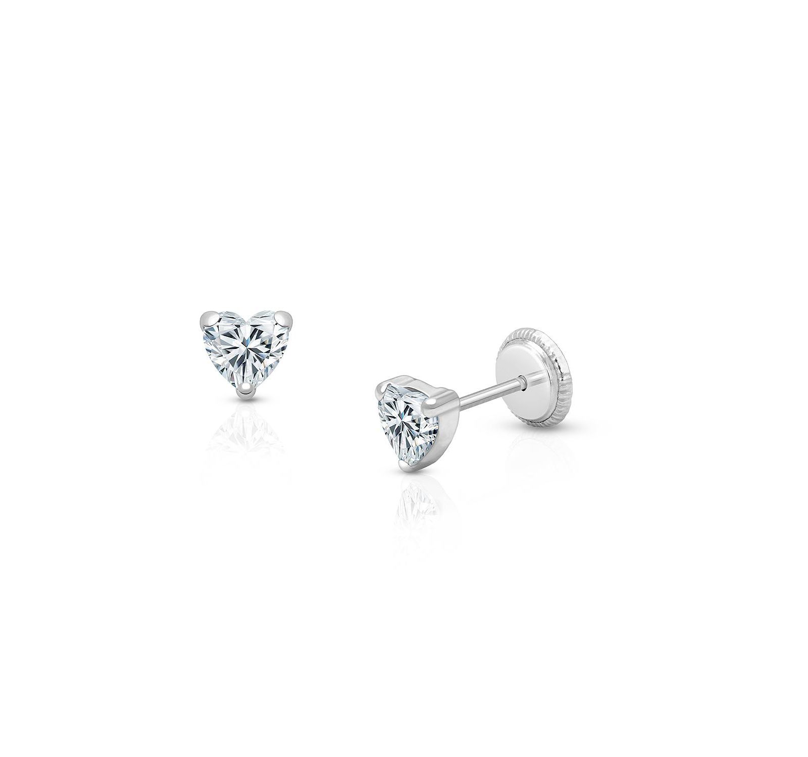 Серьги-гвоздики Tiny Blessings 14K Gold Clear Heart