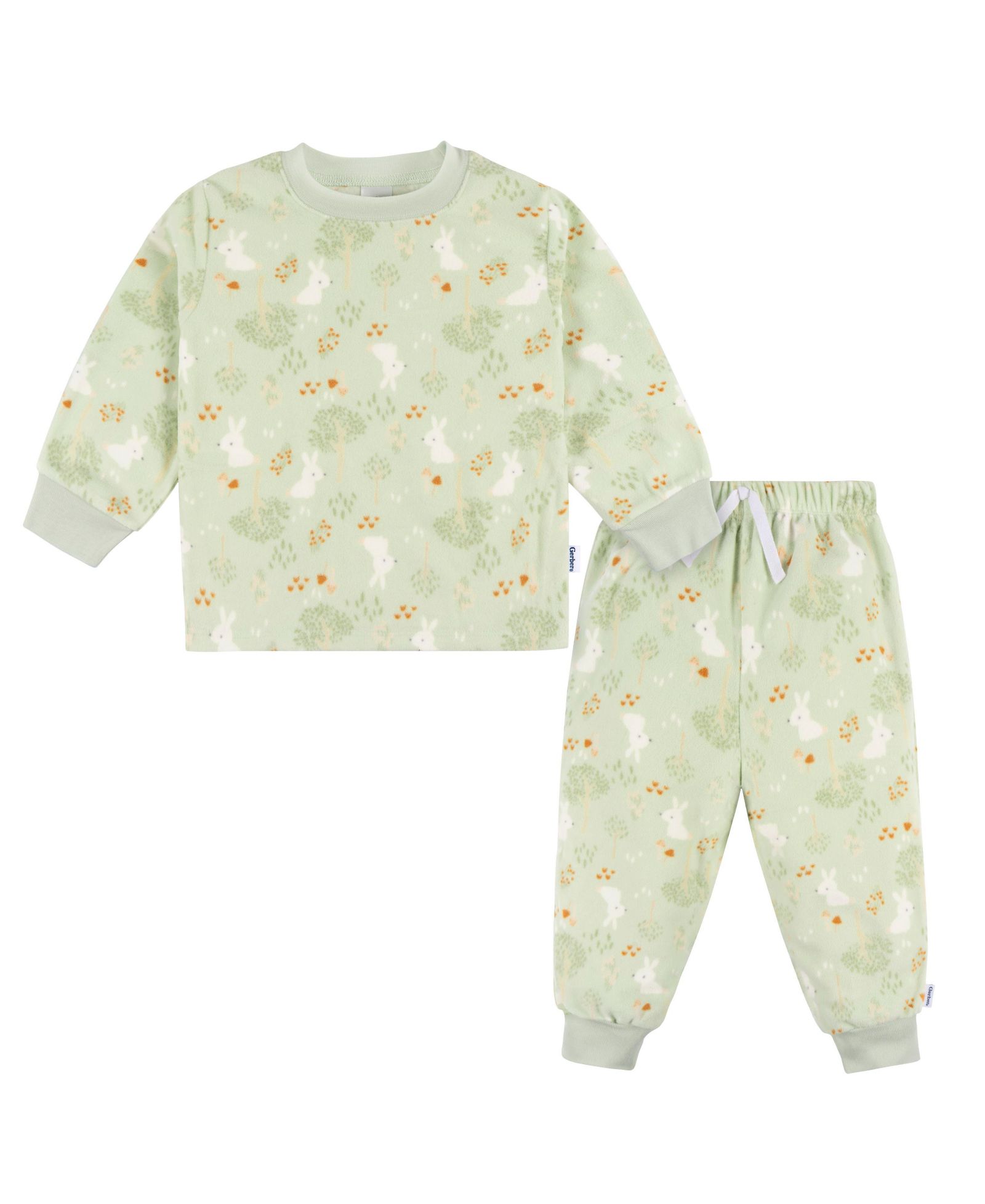 Gerber Baby Girls Baby Baby Long Sleeve Top and Pant Fleece Pajamas, 2-piece