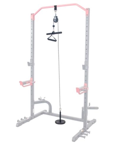 Sunny Health & Fitness Lat Pull Down Attachment for Power Rack Cages, Up to 360LBs Support