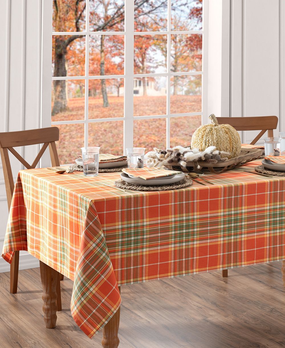 Прямоугольная хлопковая скатерть Elrene Hawley Plaid Harvest, 60" x 120"