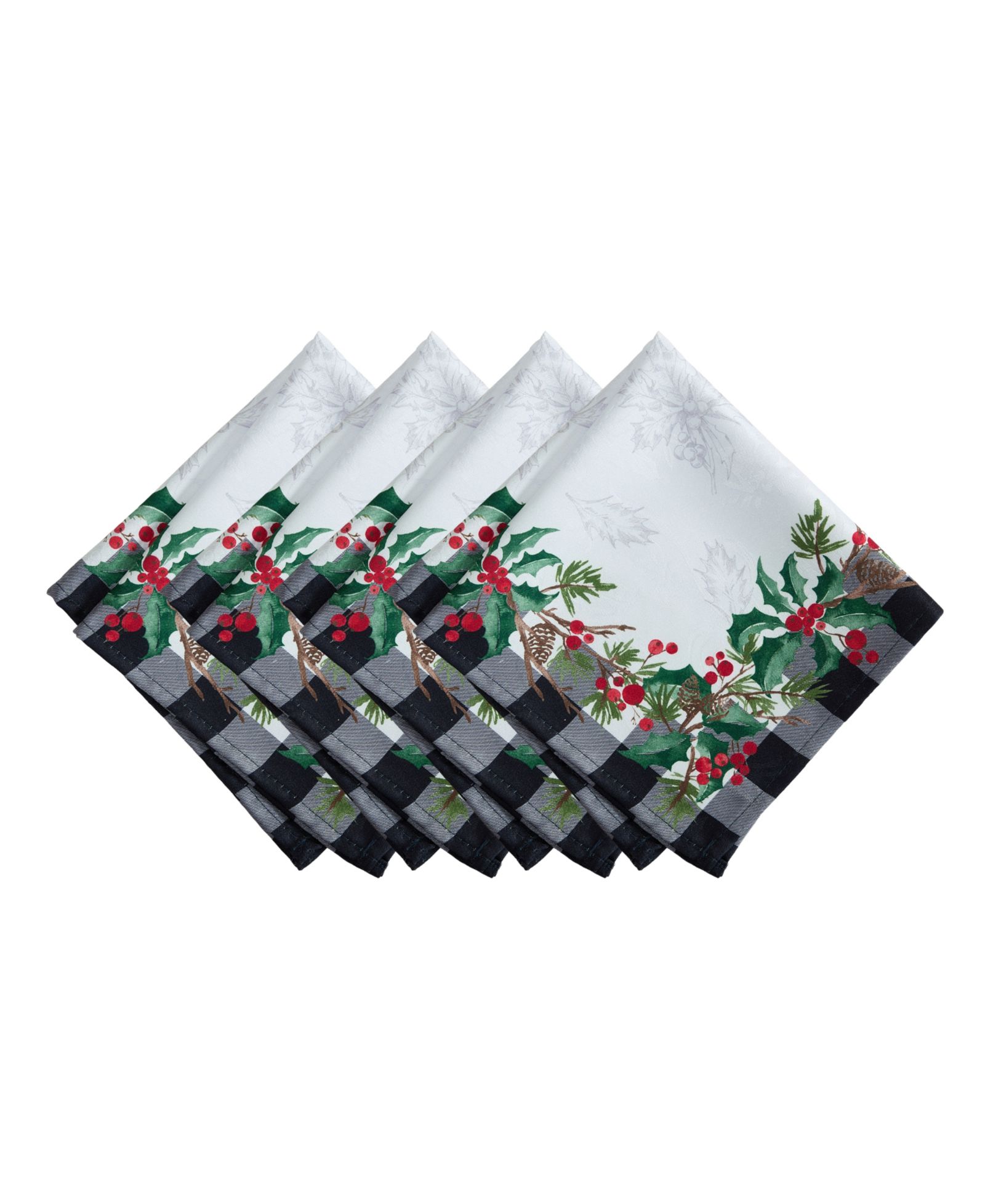 Набор тканевых салфеток Elrene Holly Farmhouse Charm 17"x 17", 4 шт