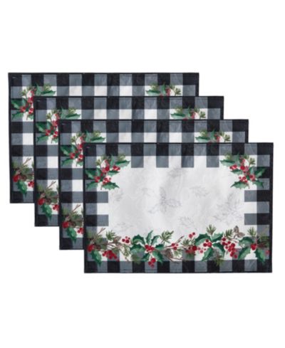 Набор из 4 салфеток для сервировки Elrene Holly Farmhouse Charm, 19"x 13"