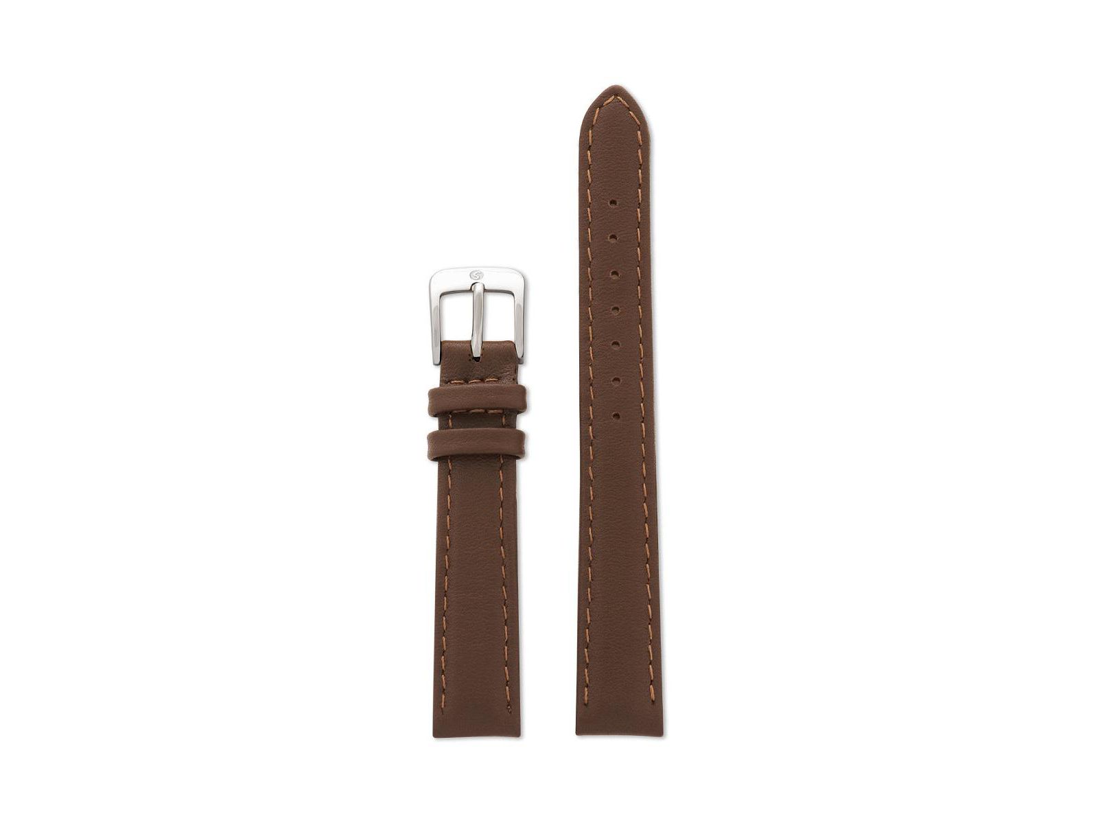 Speidel Ladies Stitched Calfskin Leather Band in 13mm Black- Long
