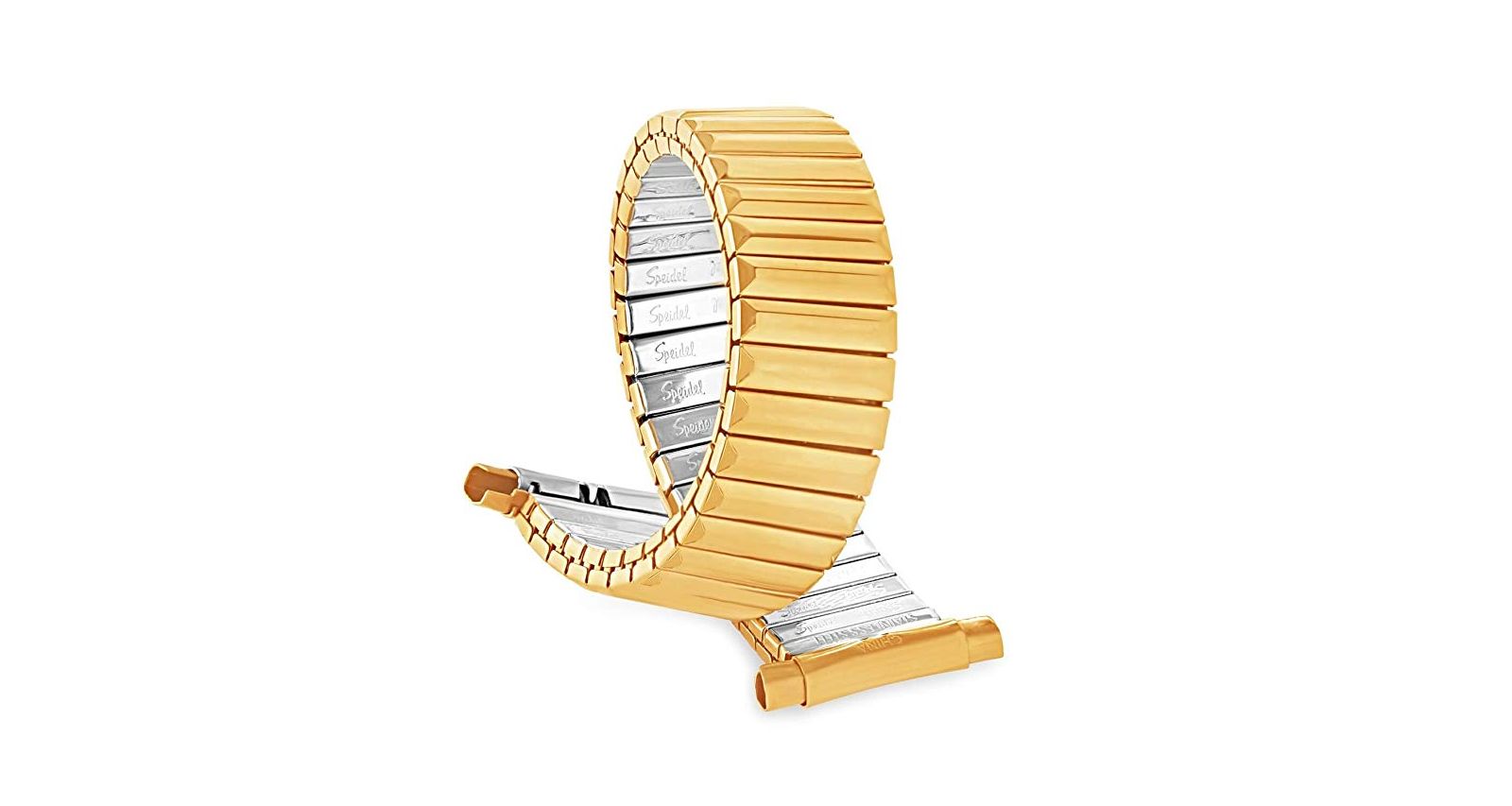 Speidel Men's Twist-O-Flex 16-22MM Adjustable End Bands Gold- Regular, Straight End